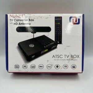 NEW. Nunet ATSC TV Converter Box With HD Antenna
